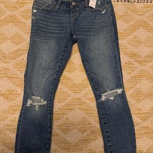 Abercrombie & Fitch Maternity Distressed Skinny Jeans - Dark Blue